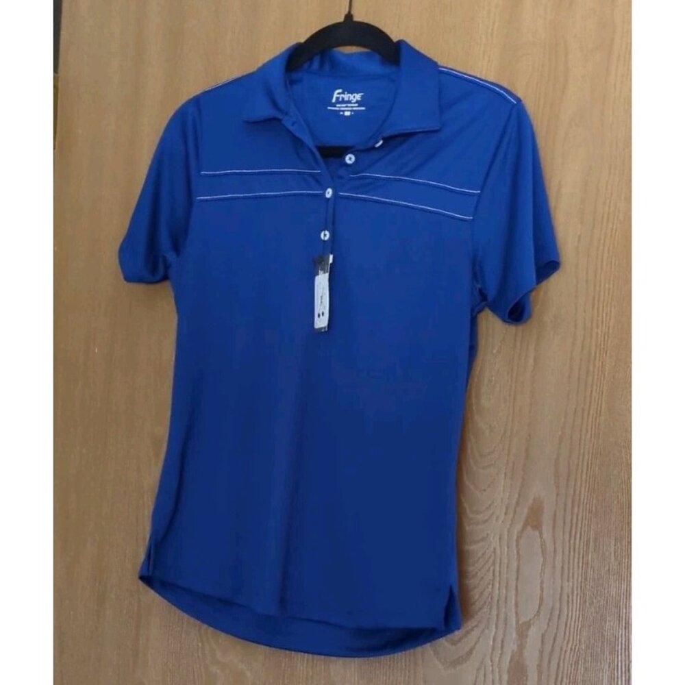 Fringe Blue Golf Polo Women's Size S Wick Away Technology New With Tags